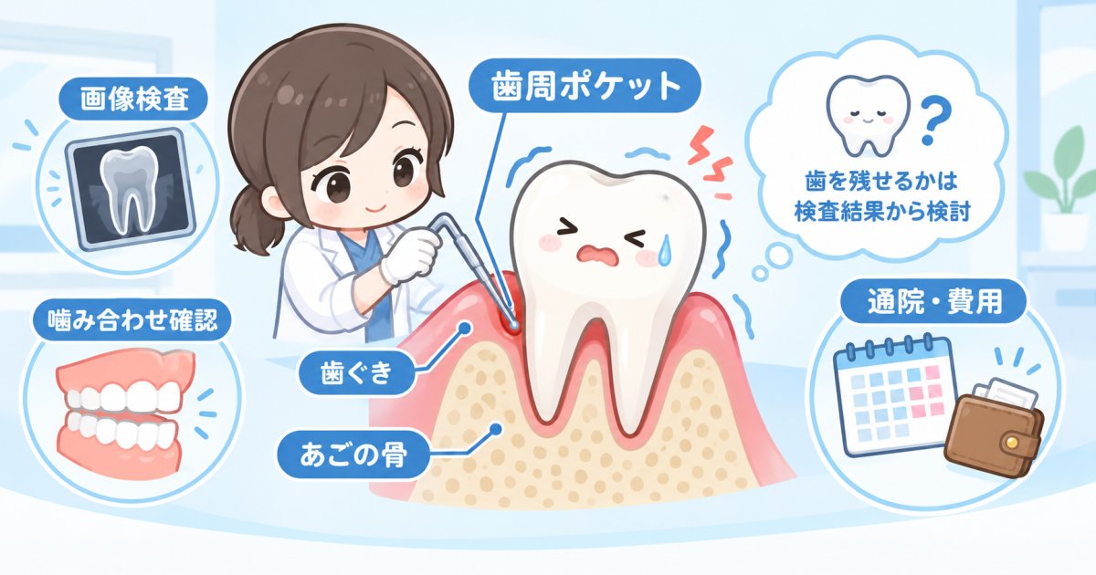 歯が揺れて噛むと痛い…歯を残せる?検査と治療・通院回数と費用