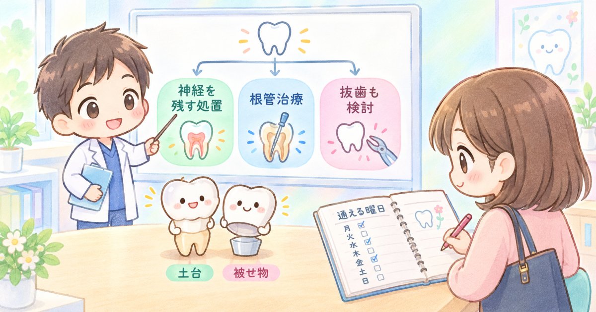 検査後に考える、神経と歯を残す治療・通院の見通し